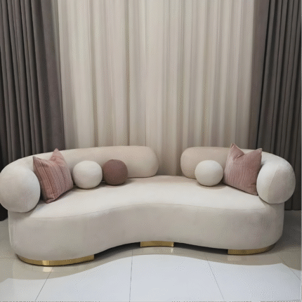 Curved Beige Sofa Chair