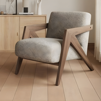 Modern Oak Accent Armchair